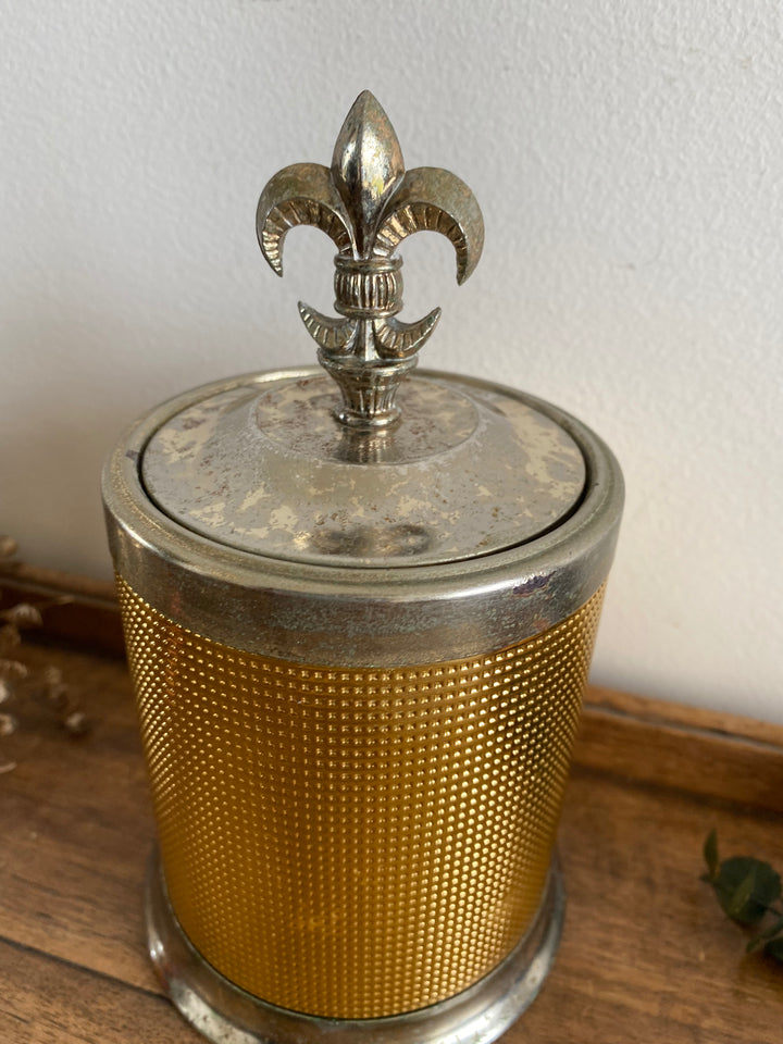 Porte cigarettes en métal argenté et doré