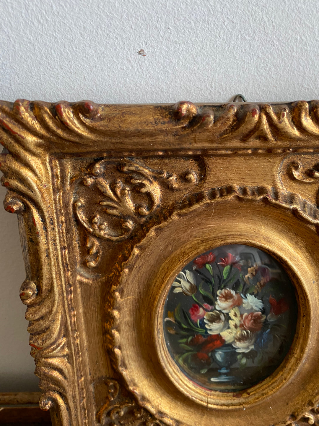 Peintures florales cadres dorés baroques
