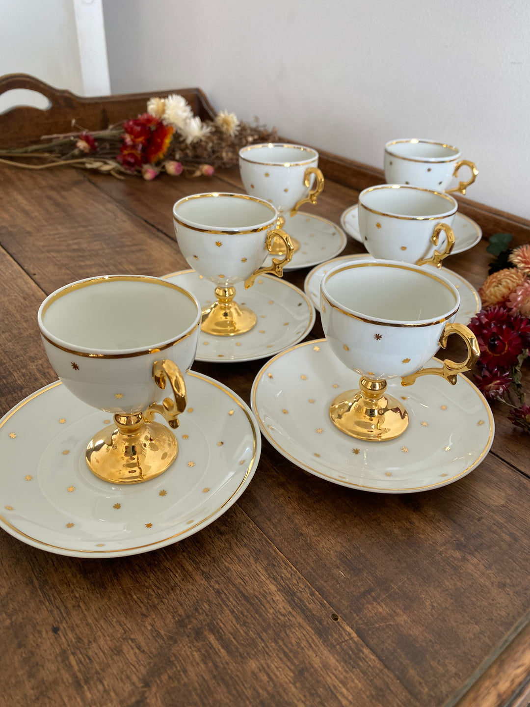 Service à café de Limoges tasses sur pieds