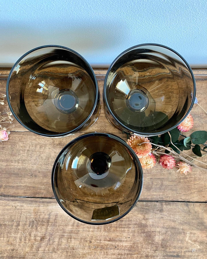 Verres calice en verre fumé