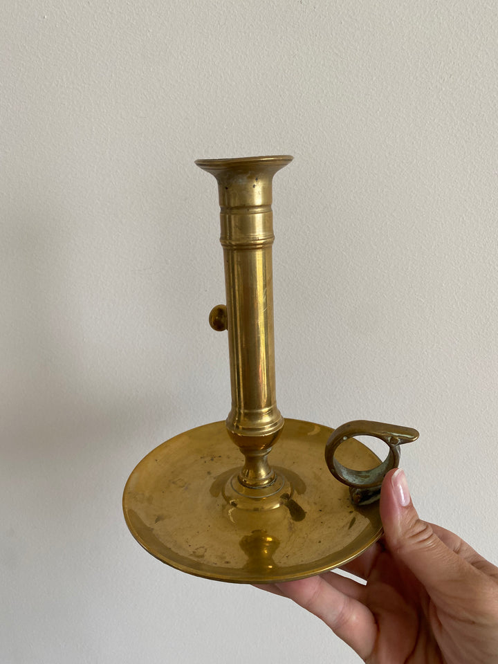 Bougeoirs à pressoir en laiton doré
