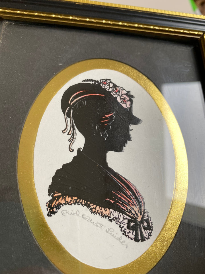 Portraits silhouettes Signées Enid Elliott Linder