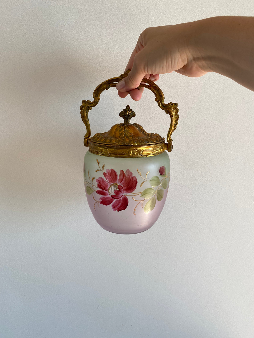 Pot à biscuit couvercle en régule Art Deco