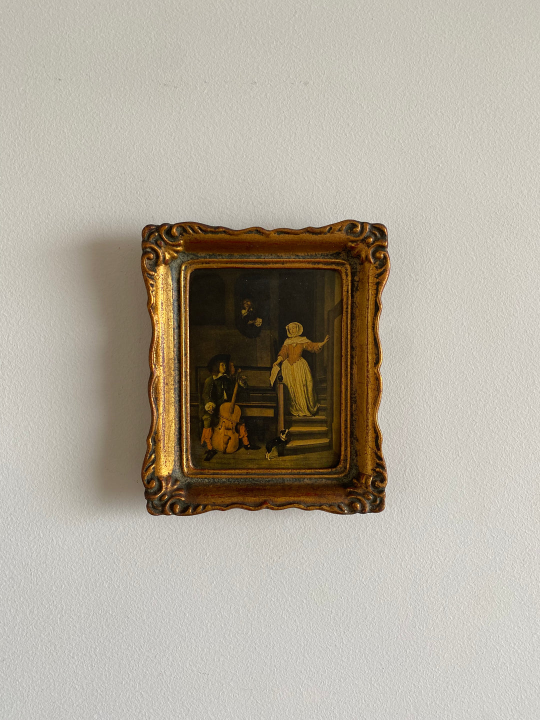 Tableaux illustrations d’époque dorés style rococo