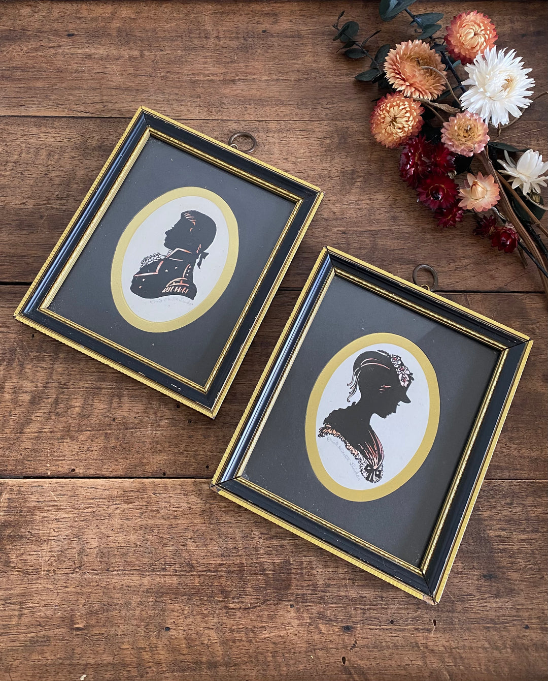Portraits silhouettes Signées Enid Elliott Linder