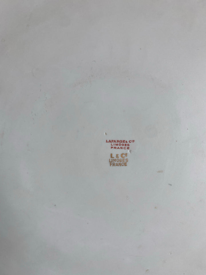 Plat de service blanc et or porcelaine de Limoges