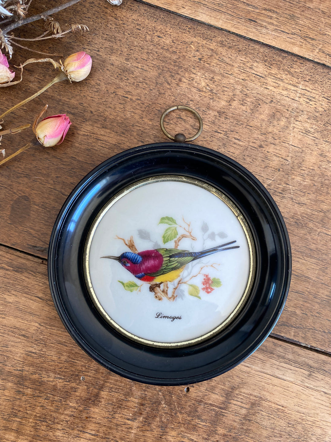 Médaillons oiseaux en porcelaine