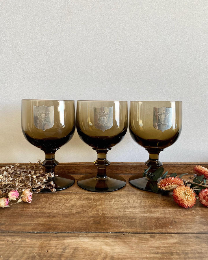 Verres calice en verre fumé