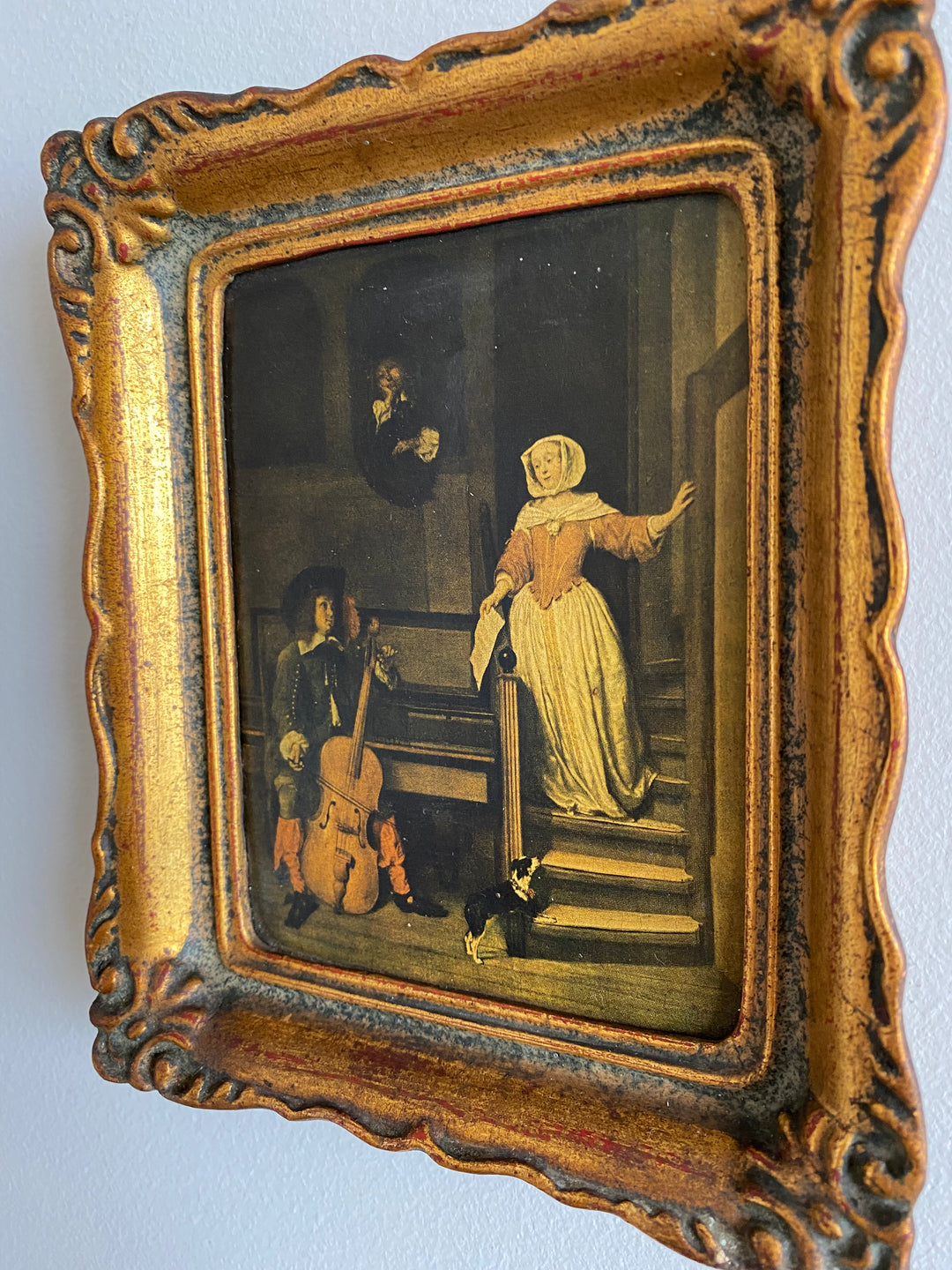 Tableaux illustrations d’époque dorés style rococo