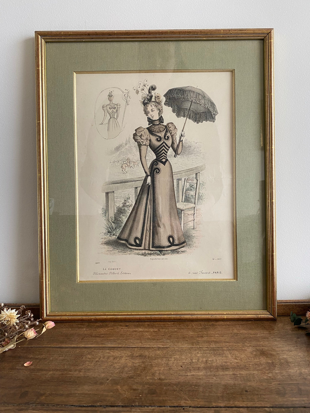 Gravure "Le Coquet" cadre doré
