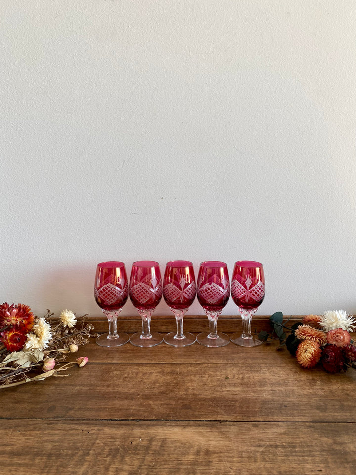 Verres à liqueur en cristal