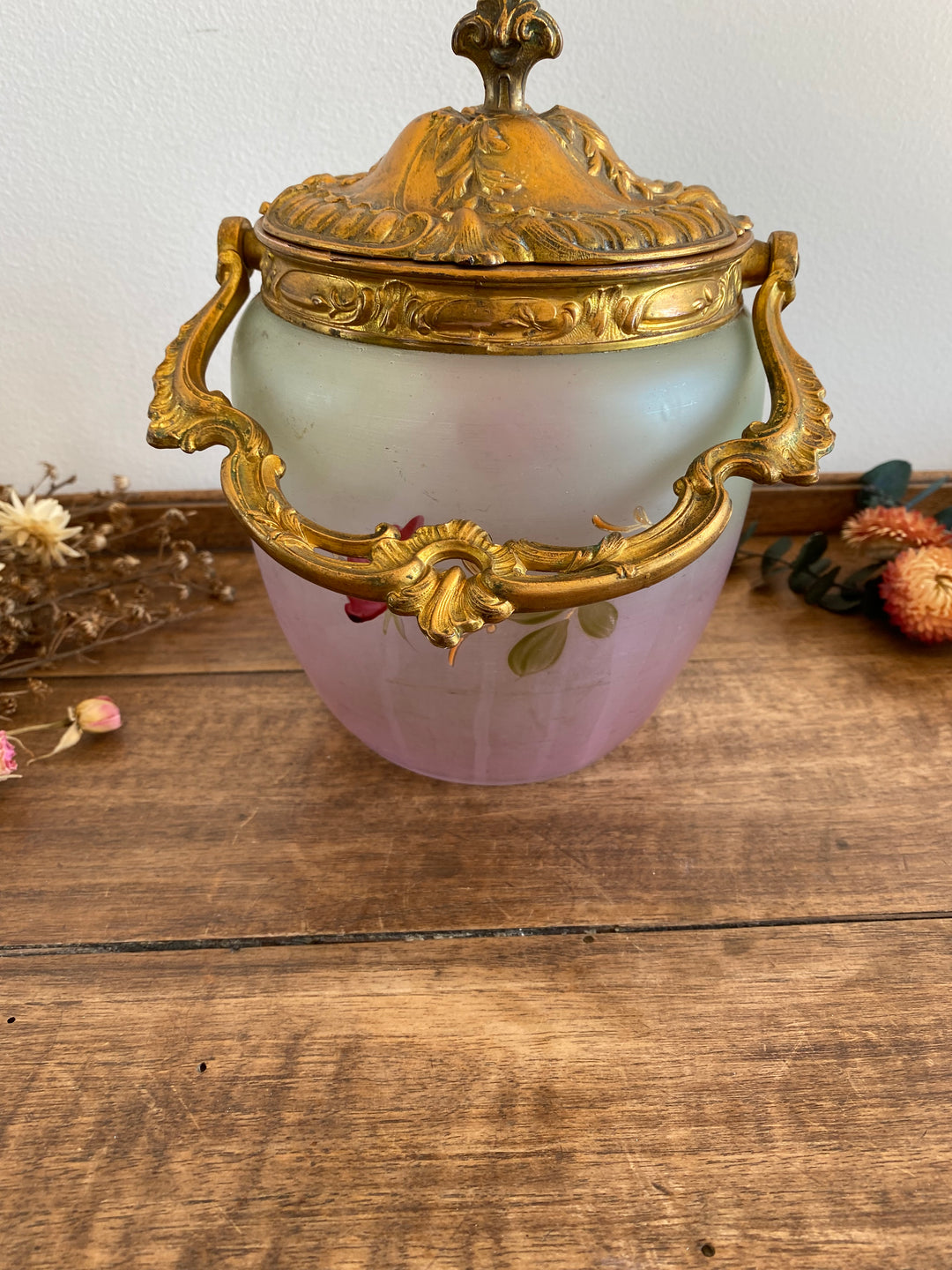 Pot à biscuit couvercle en régule Art Deco