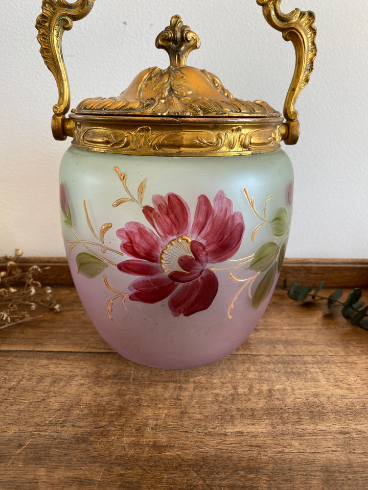 Pot à biscuit couvercle en régule Art Deco