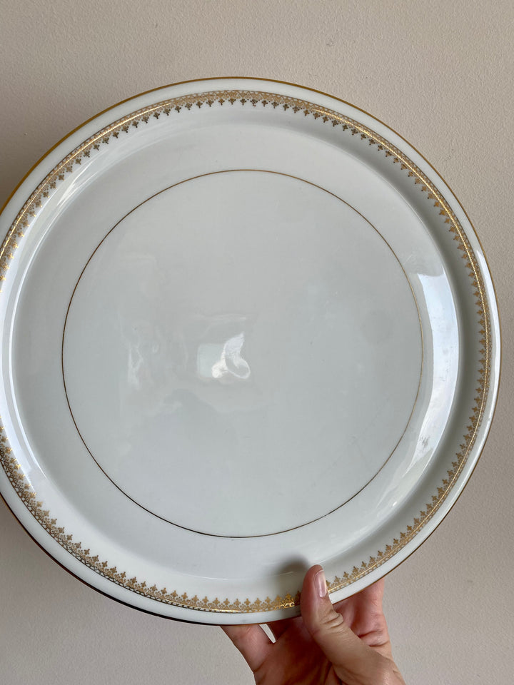 Plat de service blanc et or porcelaine de Limoges