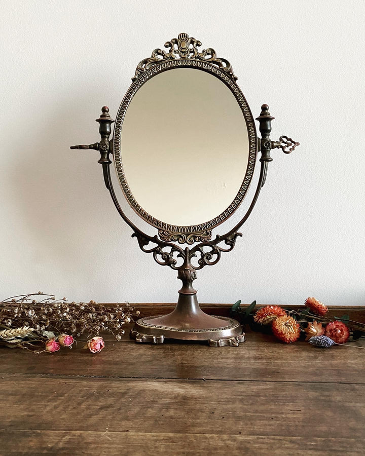 Miroir psyché vintage en laiton