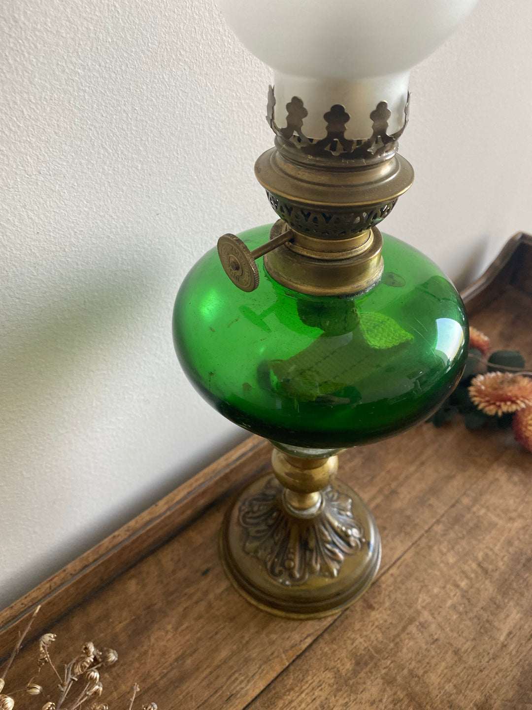 Lampe à pétrole verte Gaudard