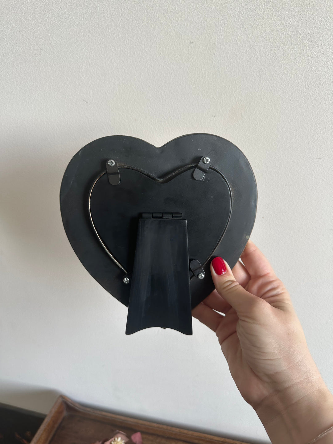 Cadre à poser forme de coeur facettes miroir biseauté