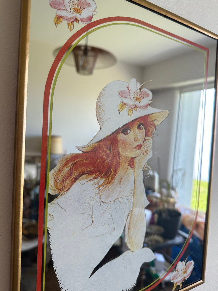 Miroir jeune fille années 60