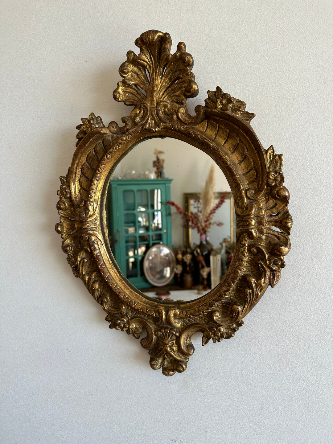 Miroir en bois et stuc 19ème style rococo