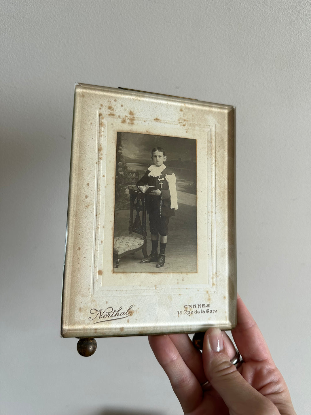 Cadres photos en laiton et verre biseauté époque Napoléon III