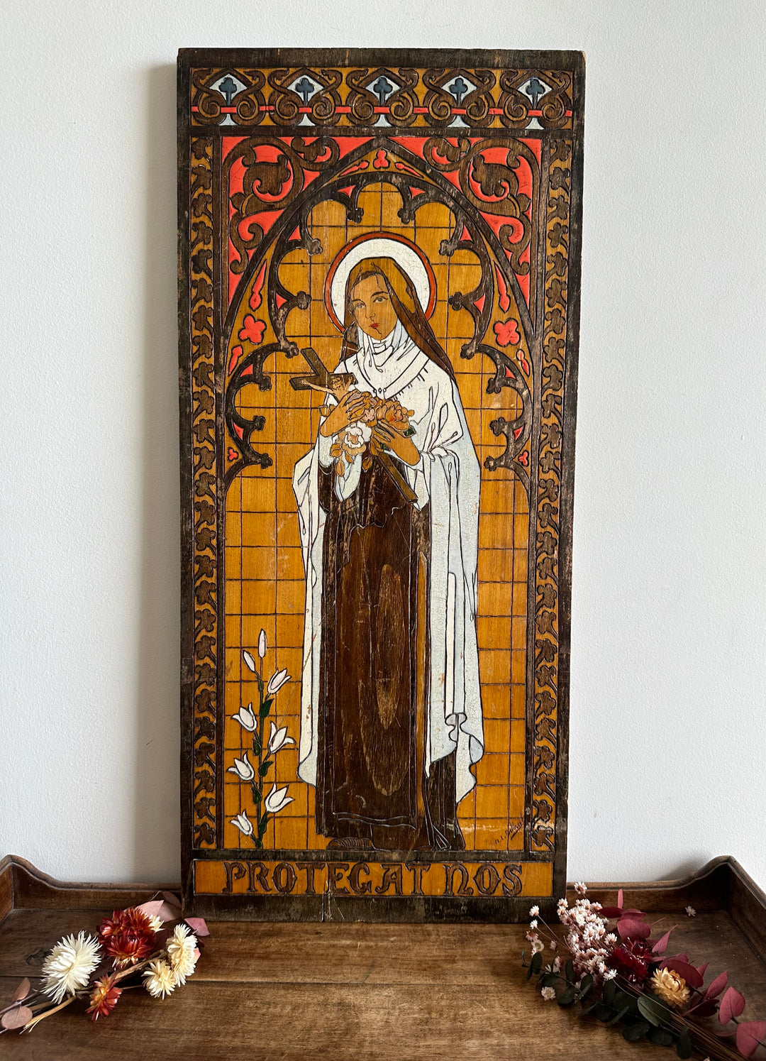 Sainte thérèse de Lisieux Protegat Nos gravure sur bois