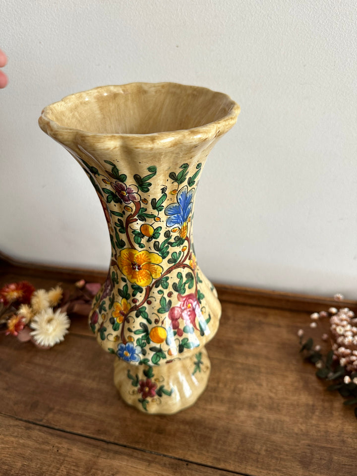 Vase en terre cuite peinte à la main fabrication italienne