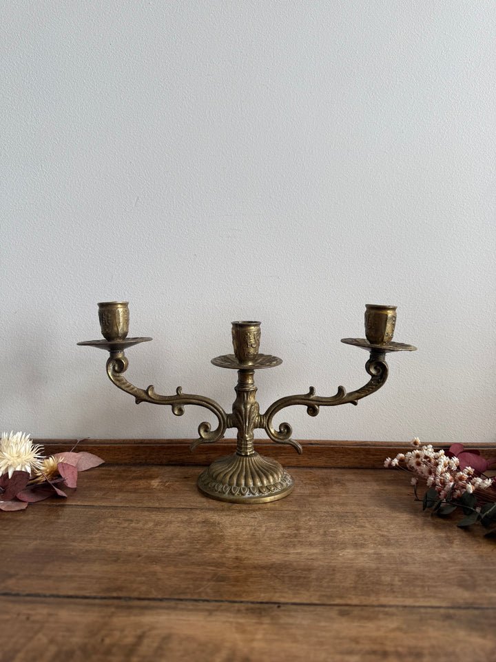 Chandelier à trois tête en laiton