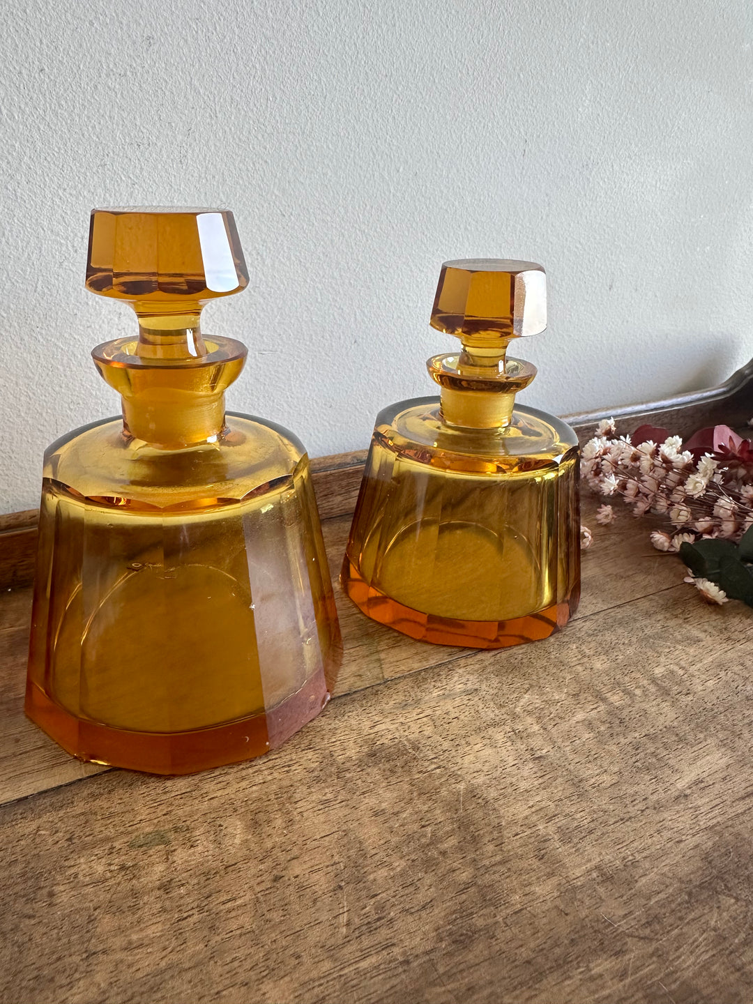 Flacons de salle de bain en cristal de bohème