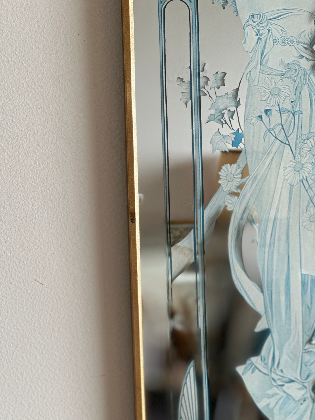 Miroir d'après mucha années 60 style Art Nouveau