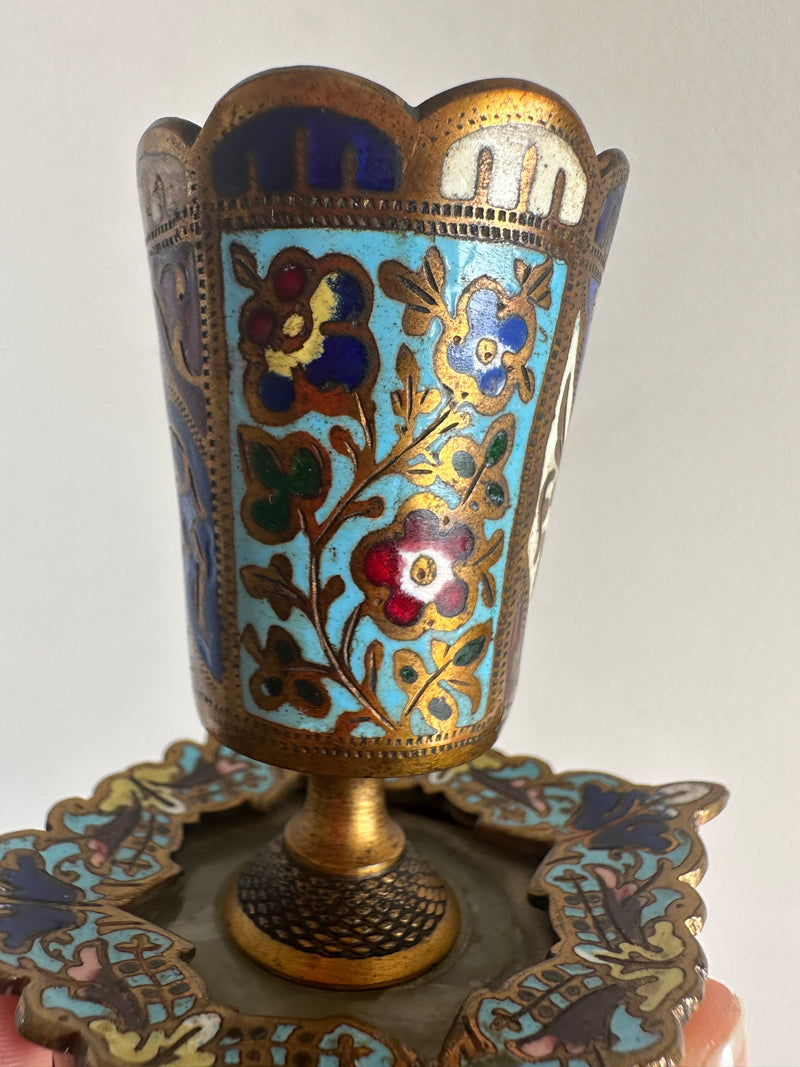 Porte encens Napoléon III émaux cloisonnés