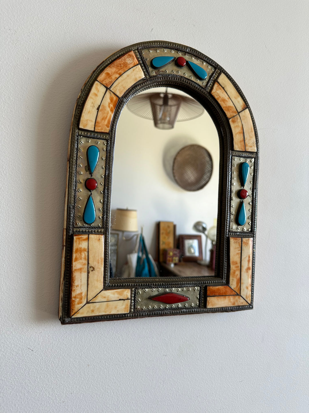 Miroir en bois style oriental années 70