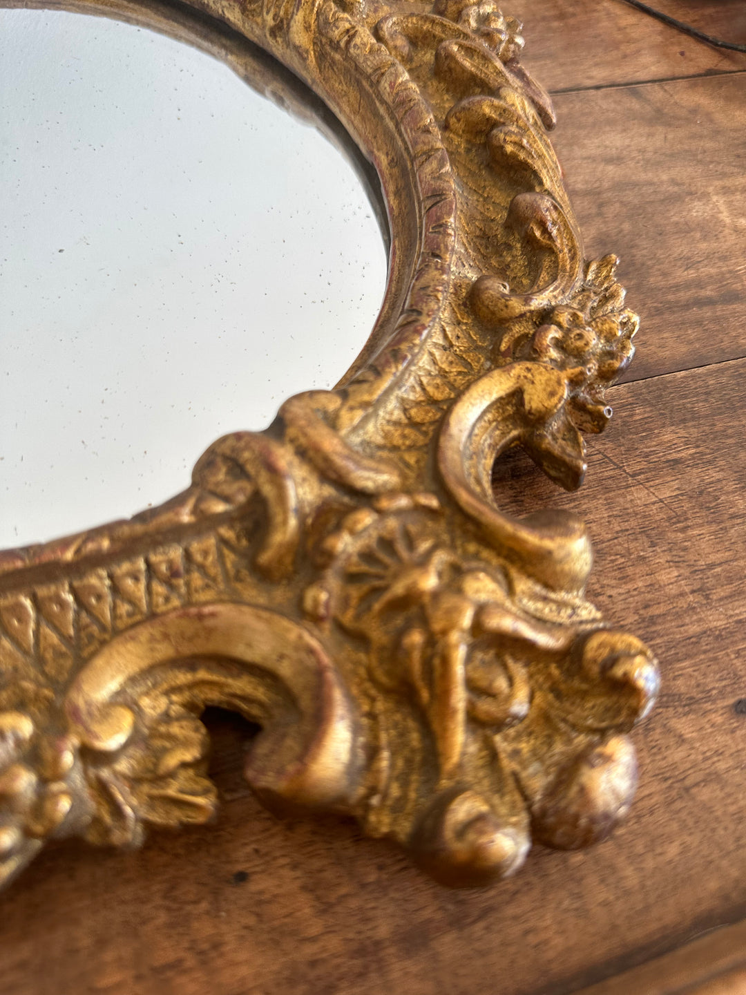 Miroir en bois et stuc 19ème style rococo