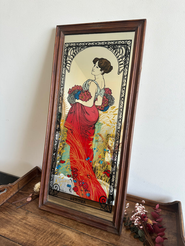 Miroir illustration selon Mucha Summer