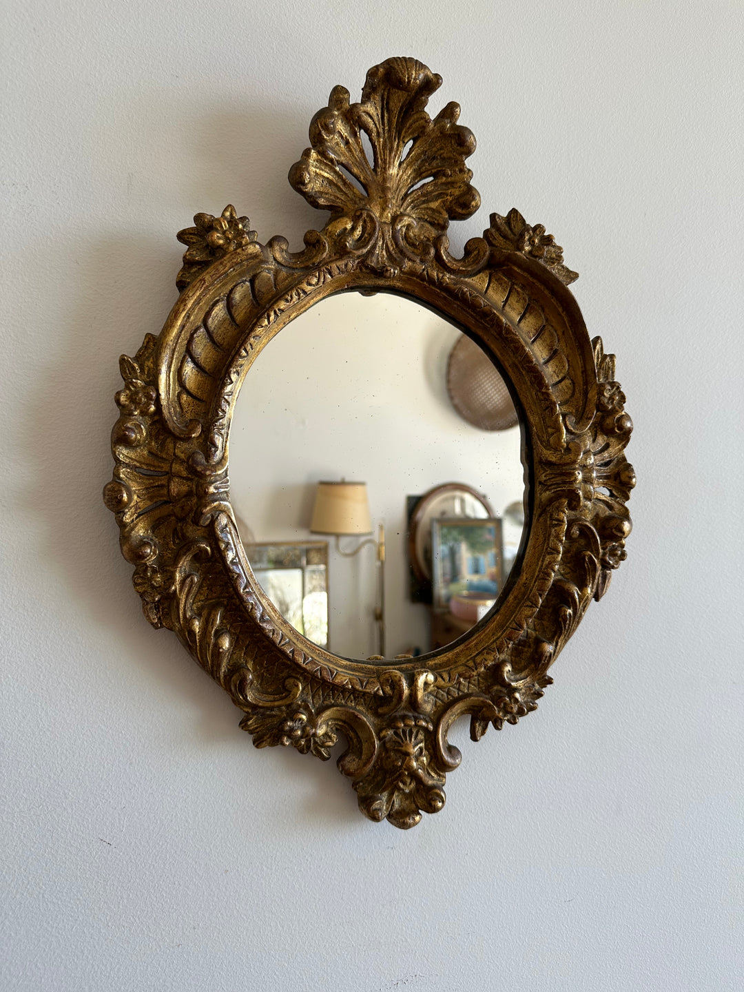 Miroir en bois et stuc 19ème style rococo