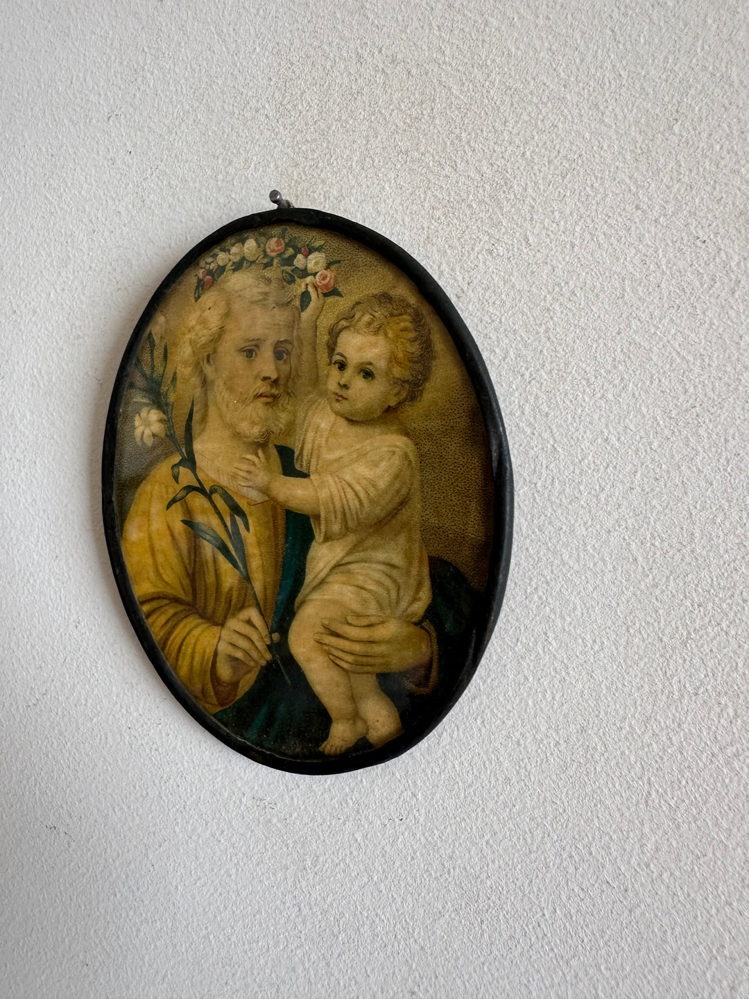 Médaillon religieux Saint Joseph et l'enfant Jésus