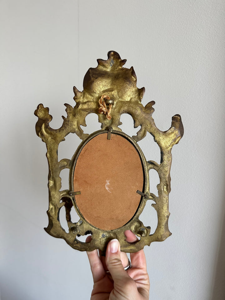 Miroir baroque en bronze bougeoirs amovibles