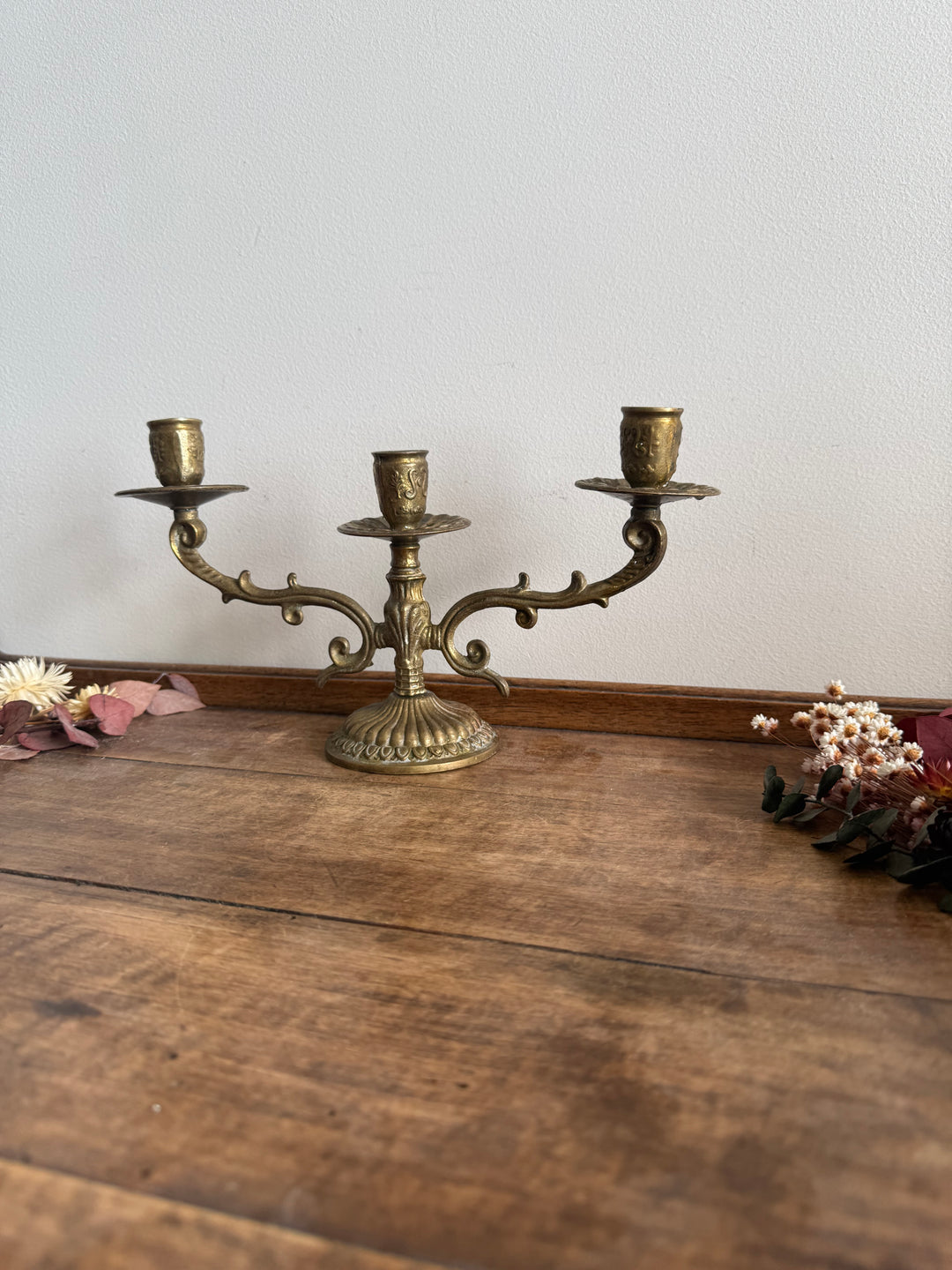 Chandelier à trois tête en laiton