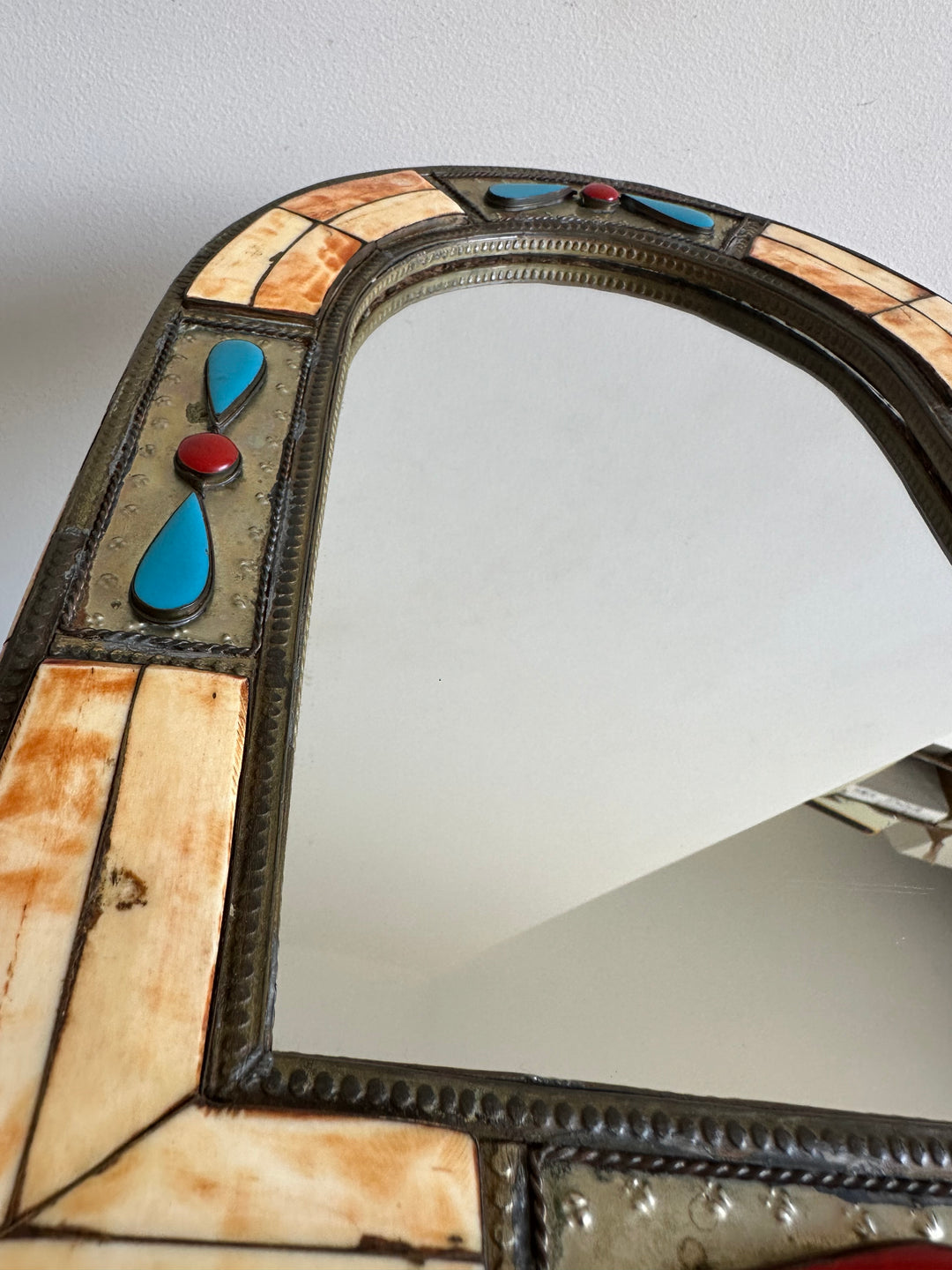 Miroir en bois style oriental années 70