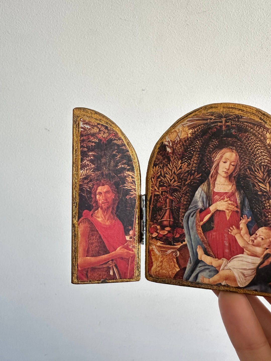 Triptique en bois image religieuse