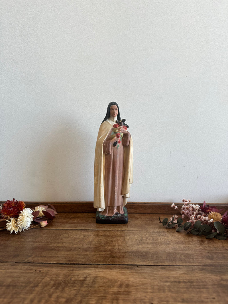 Statuette Sainte Thérèse de Lisieux en plâtre