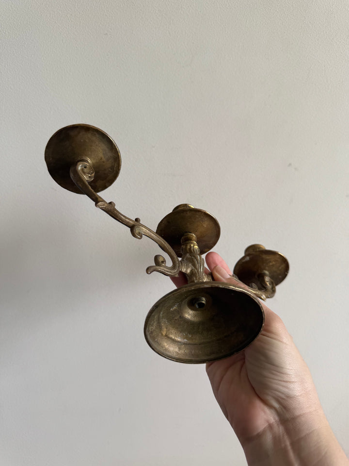 Chandelier à trois tête en laiton