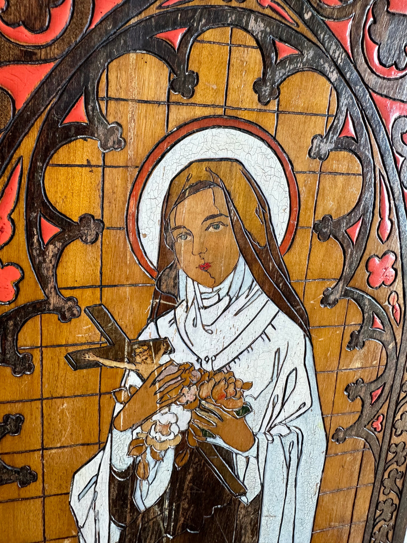 Sainte thérèse de Lisieux Protegat Nos gravure sur bois