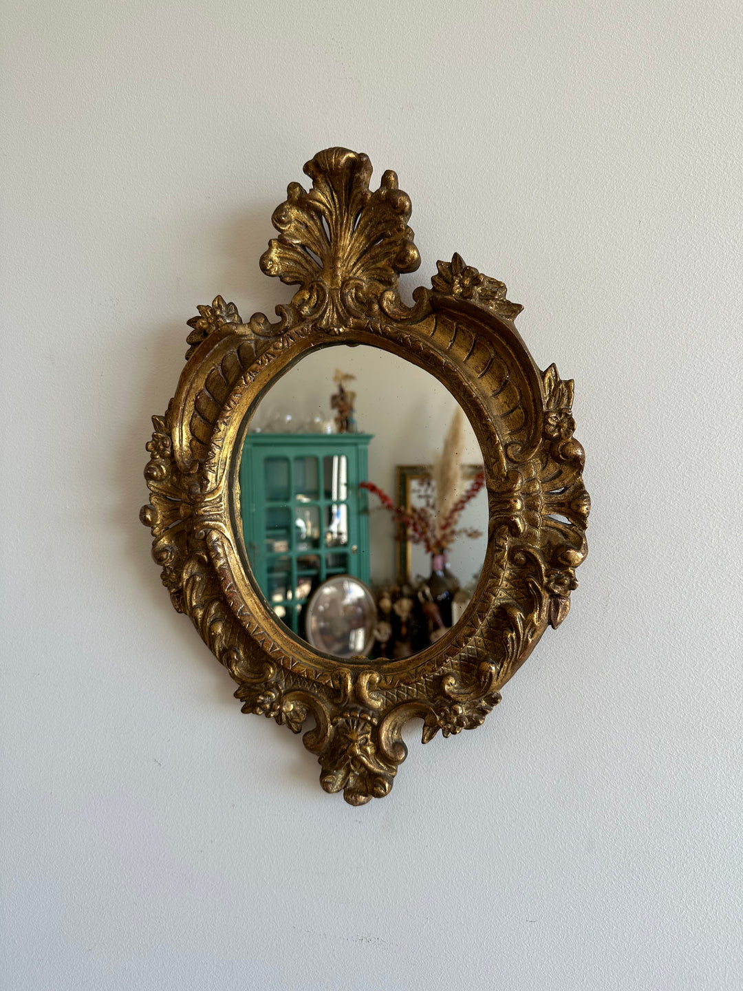 Miroir en bois et stuc 19ème style rococo