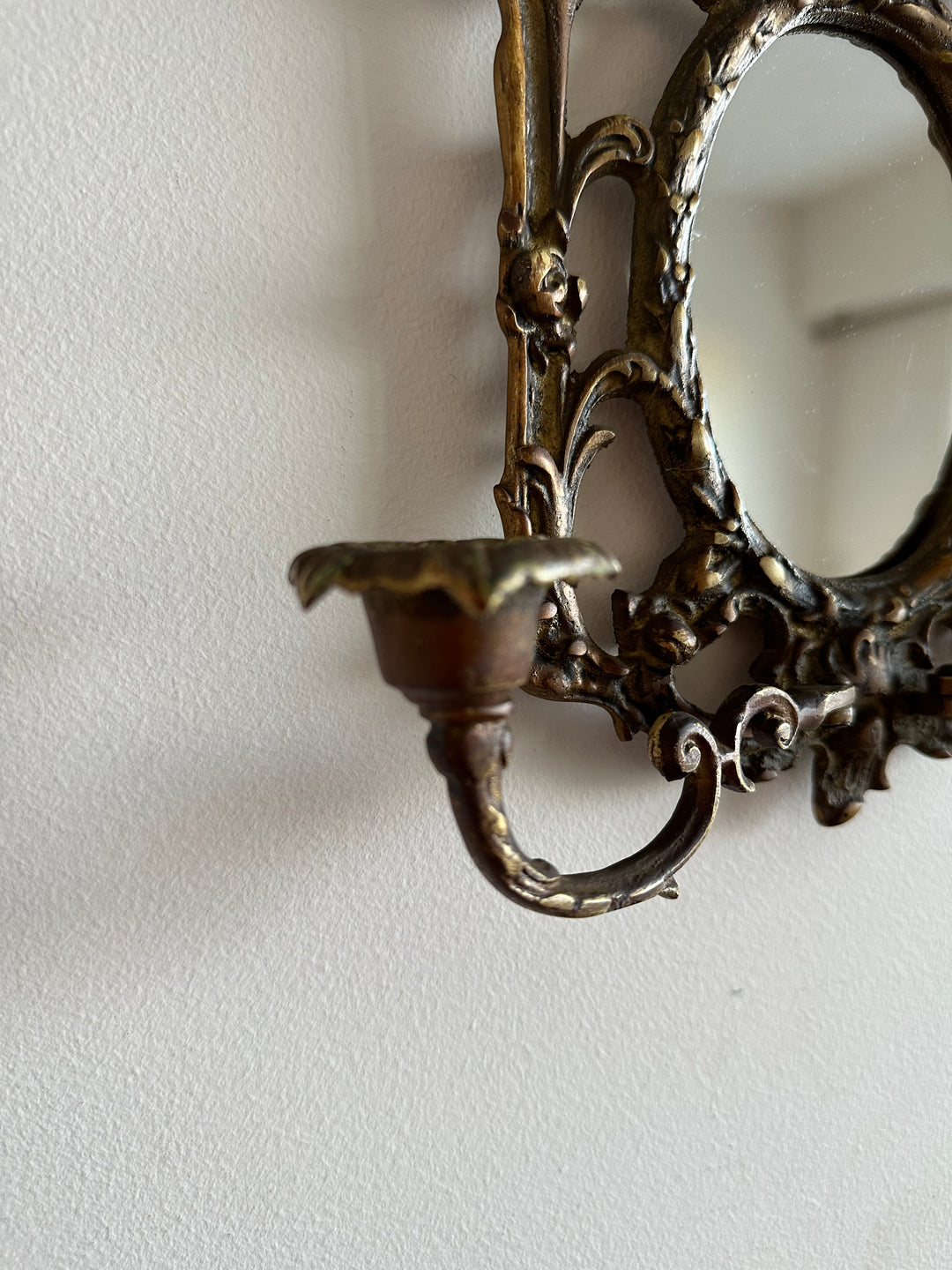 Miroir baroque en bronze bougeoirs amovibles