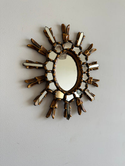 Miroir en bois doré en étoile