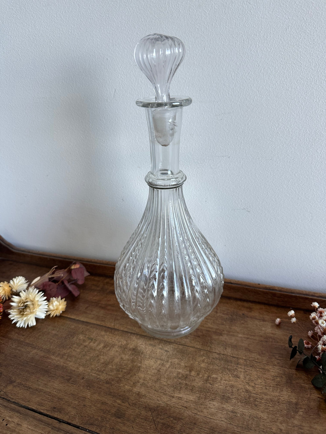 Carafe décanteur en verre moulé ballon rond