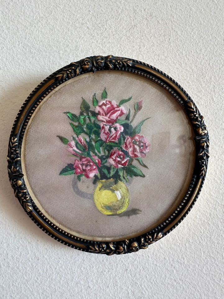 Médaillon rond peinture florale