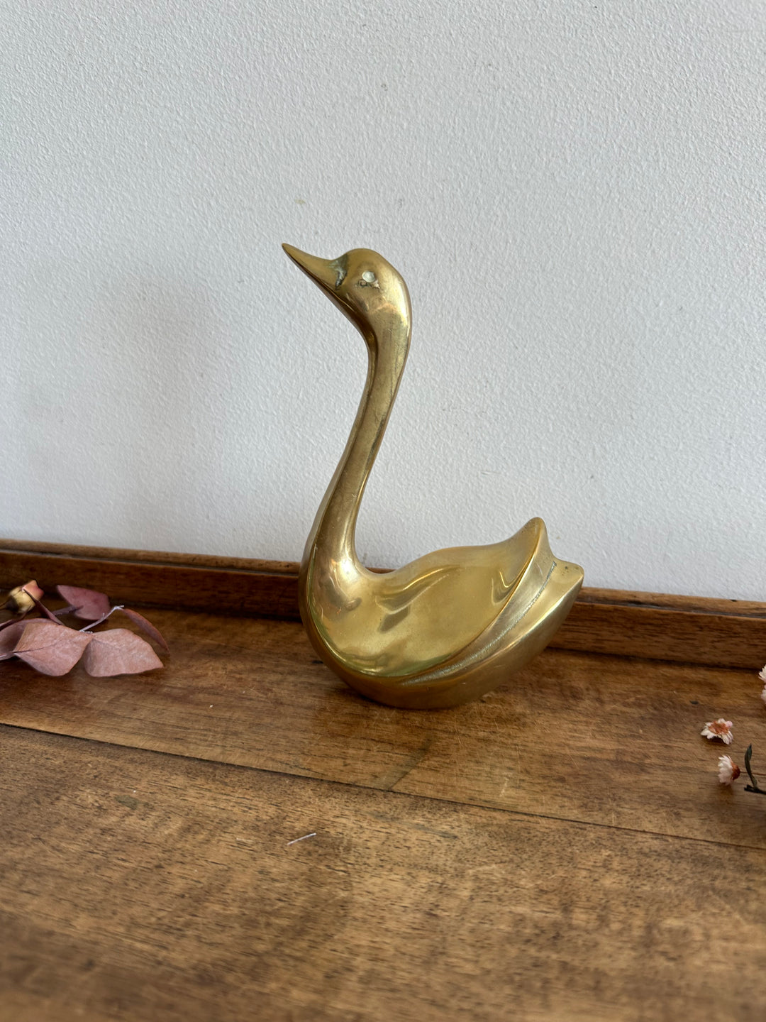 Cygne en laiton doré ancien années 70