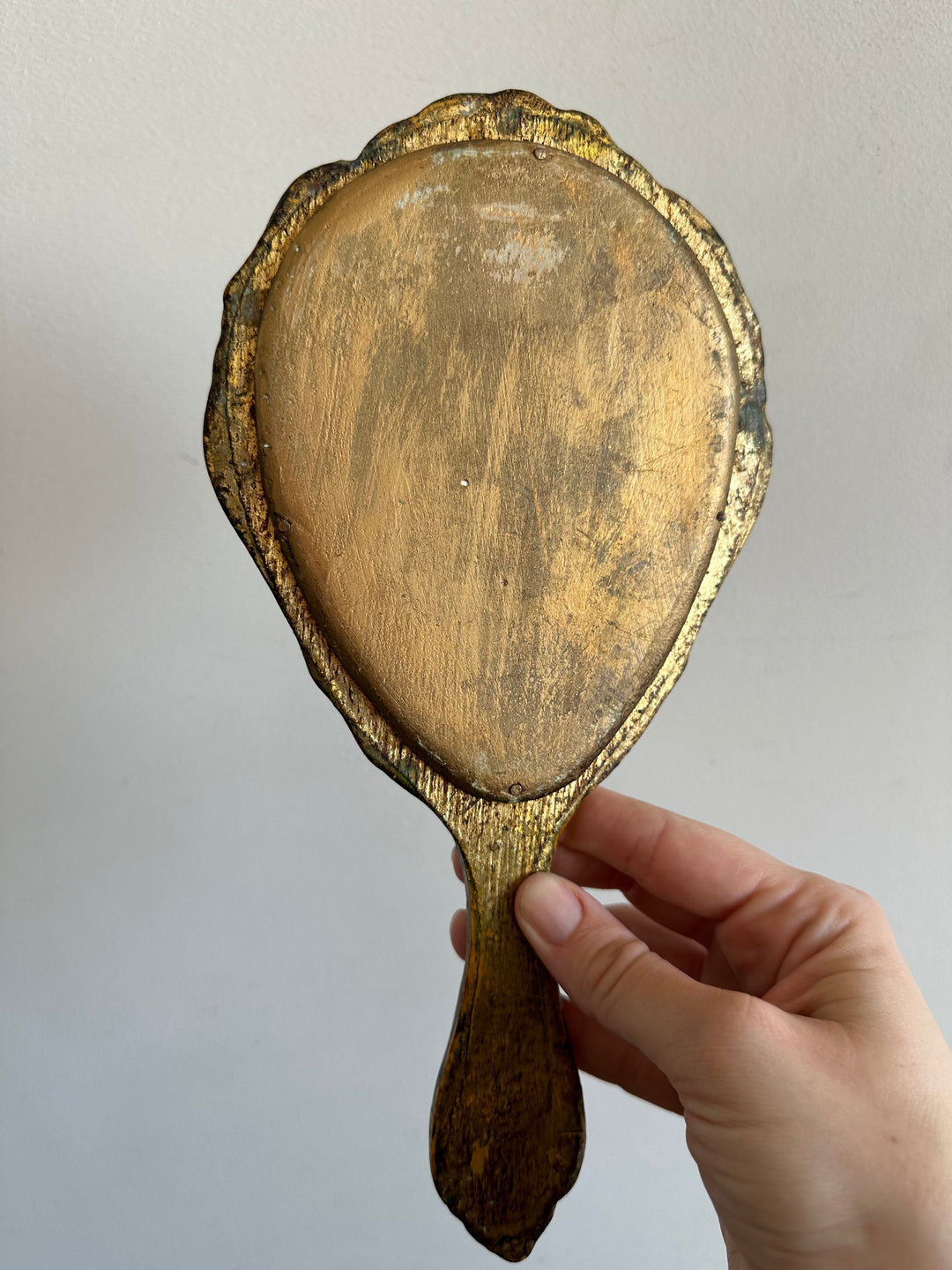 Miroir à main florentin en bois