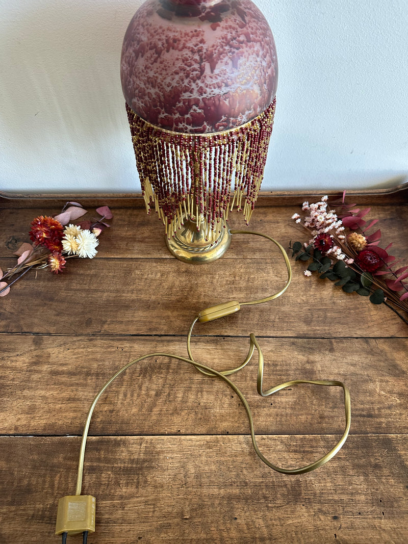 Lampe en céramique mauve Vintage Abstrait - Vendu